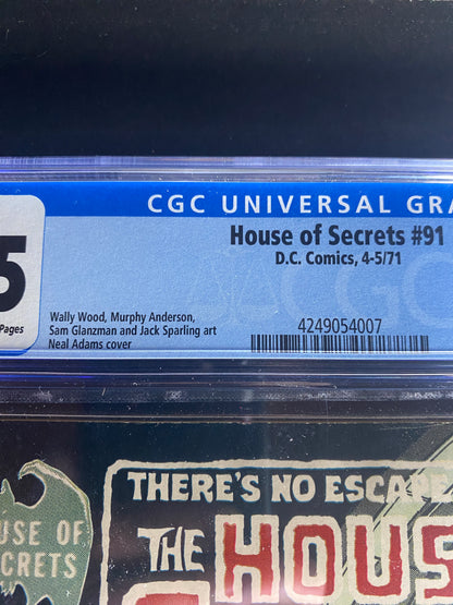 The House of Secrets #91 CGC 8.5 | Neal Adams Cover Art | Bronze Age DC Horror