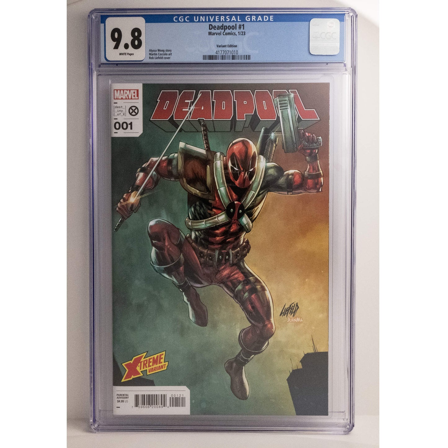 deadpool 1 cgc 9.8 liefeld variant cover end of earth one